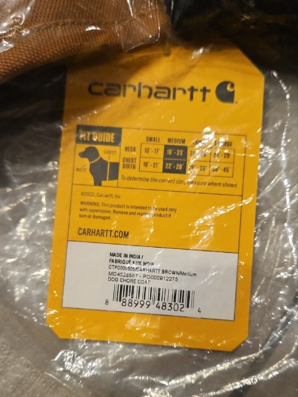 Carhartt Insulated CHORE COAT DOG medium